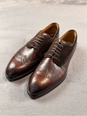 Magnanni Brown Leather/Suede Wingtip Oxfords